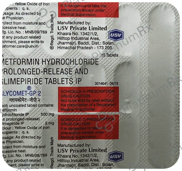 Glycomet GP 2/500mg Tablet PR 15s