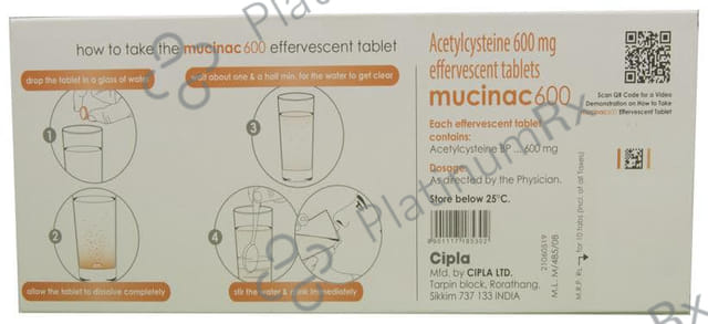 Mucinac 600mg Effervescent Tablet 10s