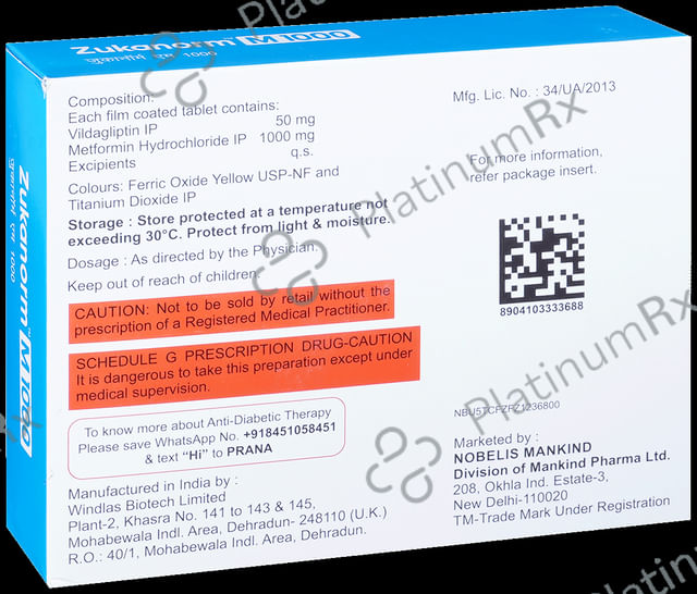 Zukanorm M 1000/50mg Tablet 15s