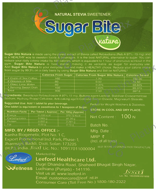 Sugar Bite Nutra Stevia Sweet Pellets