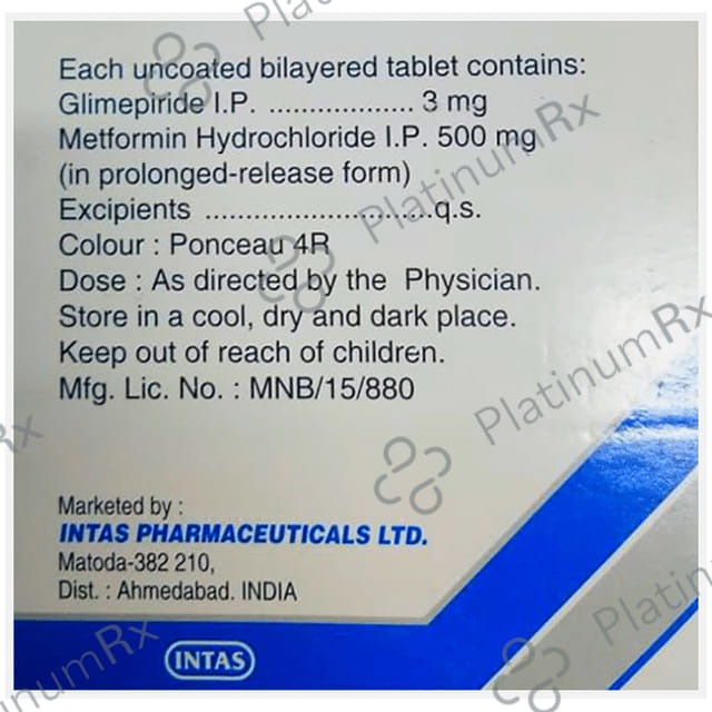 Zoryl M 3/500mg Tablet PR 15s