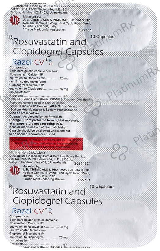 Razel CV 20/75mg Capsule 10s