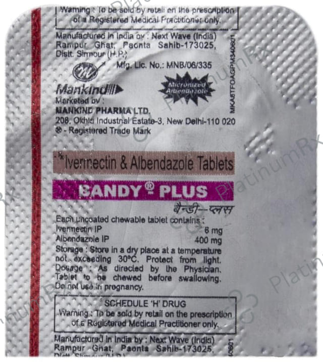 Bandy Plus 6/400mg Chewable Tablet 1s