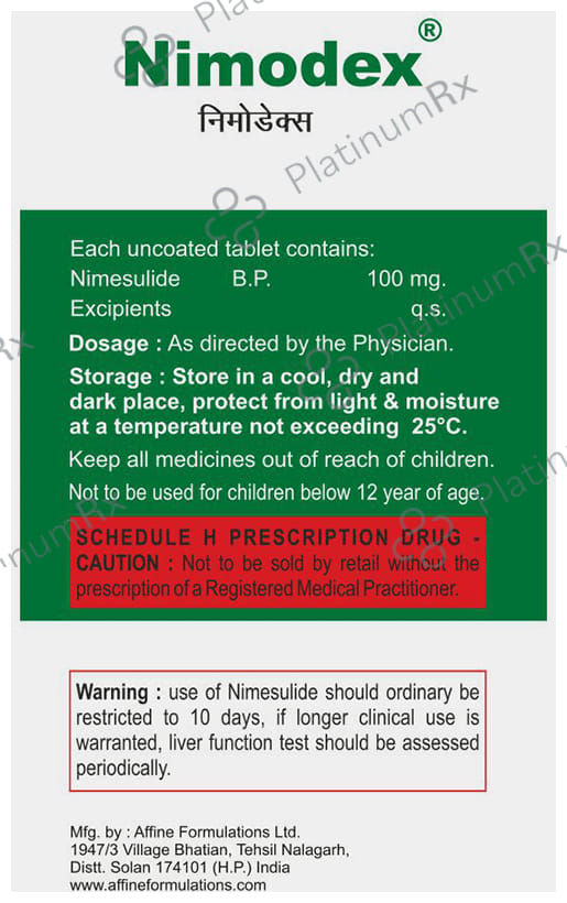 Nimodex 100mg Tablet 15s