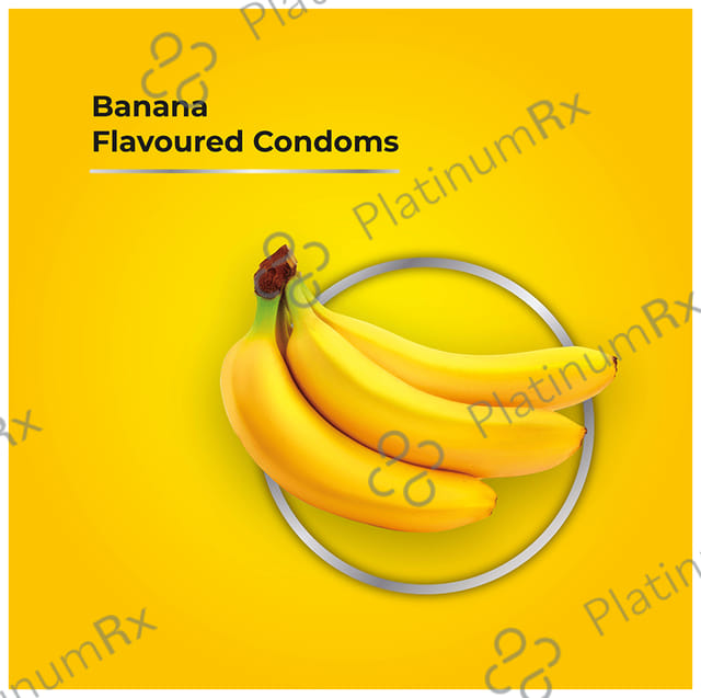 Skore Flavored Dotted & Coloured Banana Flavour Condoms 10s