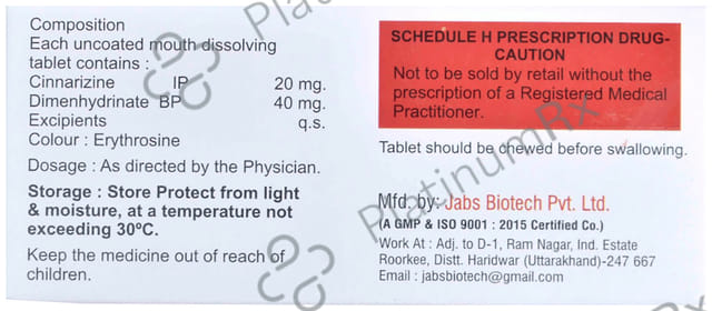 Vertibreck 20/40mg Tablet MD 10s