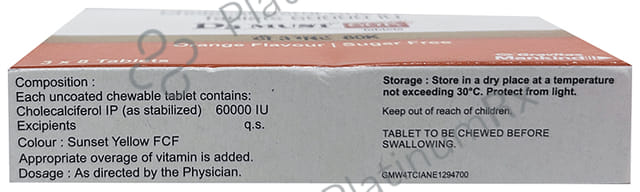 D3 Must 60k Orange Flavour Sugar Free Chewable Tablet 8s