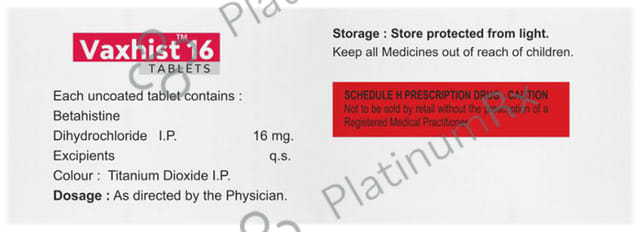 Vaxhist 16mg Tablet 10s