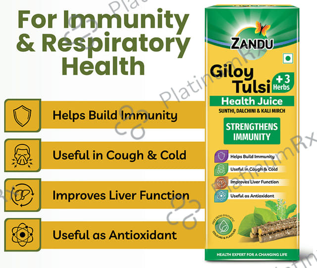 Zandu Giloy Tulsi +3 Herbs Health Juice