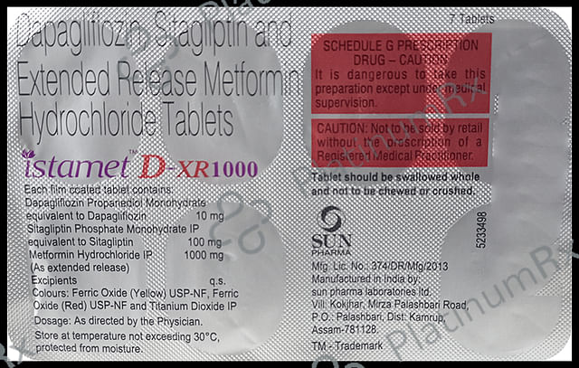 Istamet D XR 10/1000/100mg Tablet ER 7s