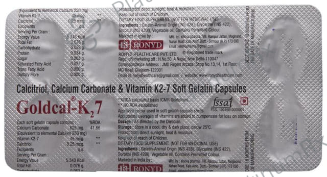 Goldcal K2 7 Soft Gelatin Capsule 10s