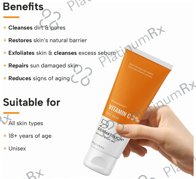 Dermatouch Vitamin C 3% Face Wash 70gm