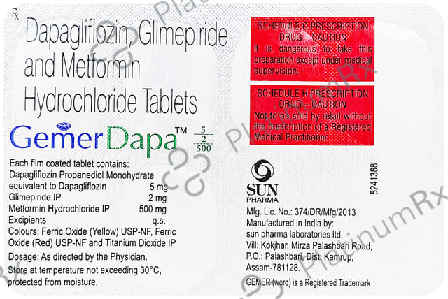 Gemer Dapa 5/2/500mg Tablet 7s