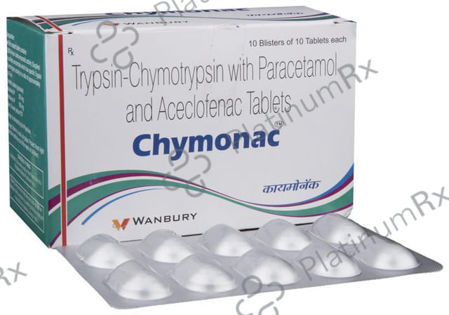 Chymonac 100/325/150000AU Tablet 10s