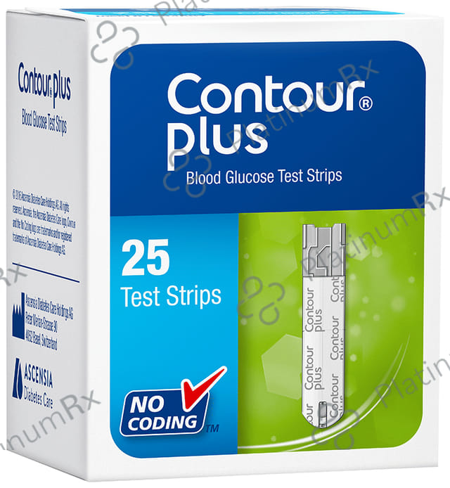 Contour Plus Blood Glucose Test Strip (Only Strips) 25s