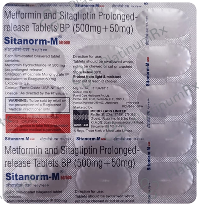 Sitanorm M 50/500mg Tablet PR 15s