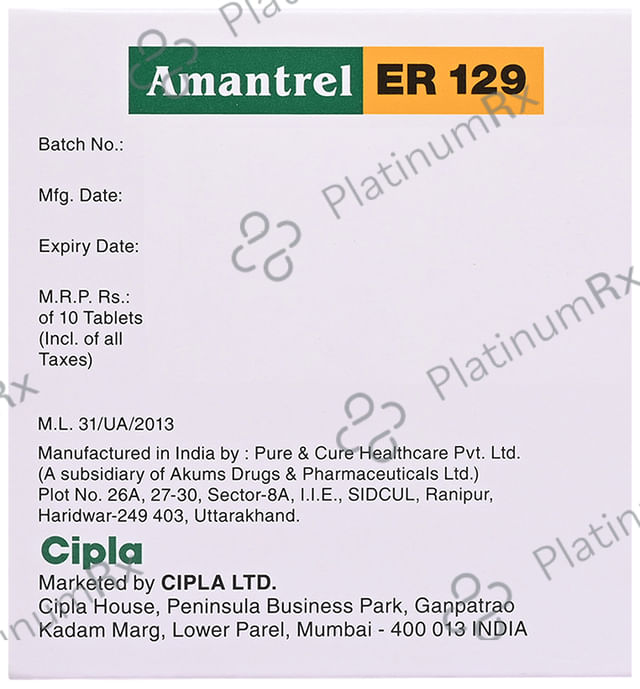 Amantrel 129mg Tablet ER 10s