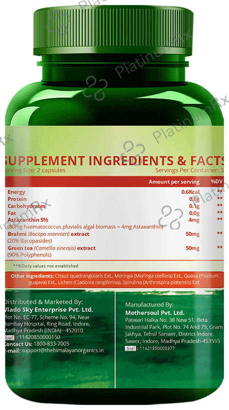 Himalayan Organics Naturally Sourced Astaxanthin 4mg Vegetarian Capsule