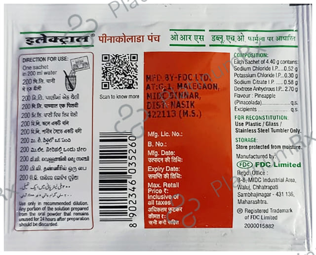 Electral ORS Pinacolada Punch Flavour Powder 21.8gm