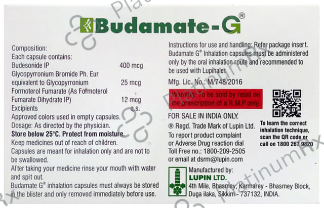 Budamate G 25/12/400mcg Capsule 10s