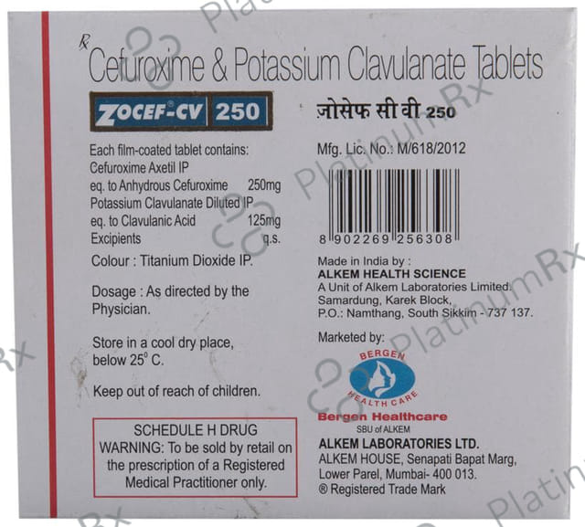 Zocef CV 250/125mg Tablet 6s