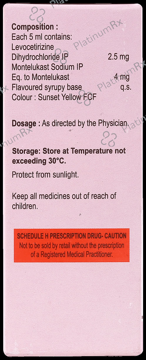 Levocet M 2.5/4mg Syrup 60ml