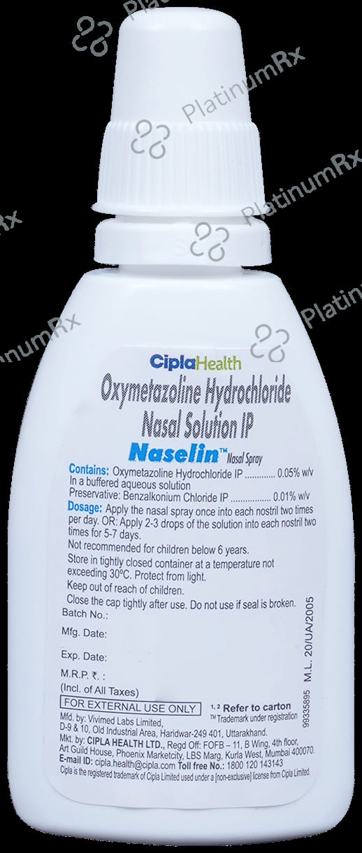 Naselin 0.05% Nasal Spray 10ml