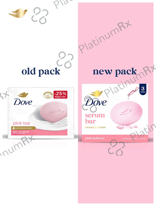 Dove Pink Beauty Bathing Bar for Soft, Smooth & Glowing Skin (125gm Each) 3 units