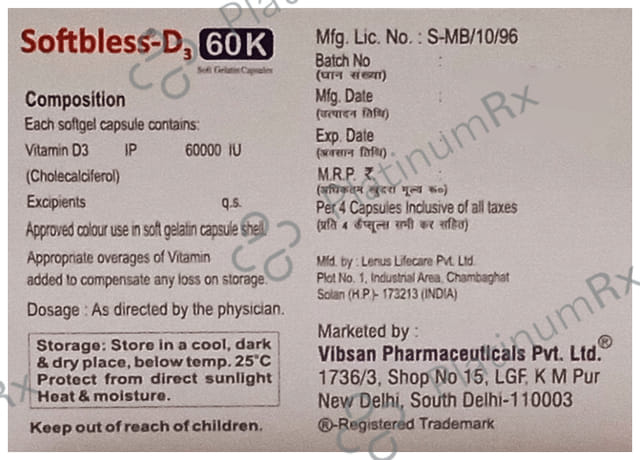 Softbless-D3 60K Soft Gelatin Capsule