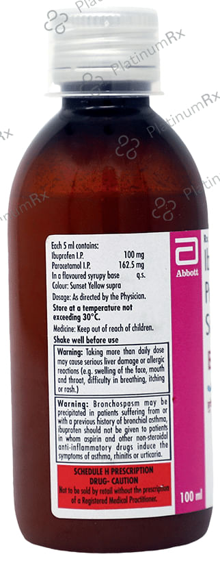 Brufen P Junior 100/162.5mg Orange Oral Suspension 100ml