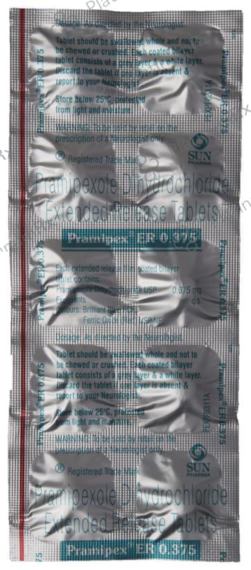 Pramipex ER 0.375mg Tablet 10s
