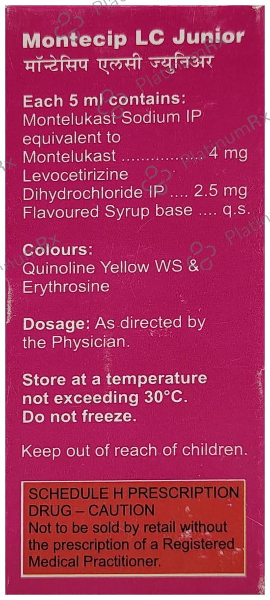 Montecip LC 2.5/4mg Junior Syrup 30ml