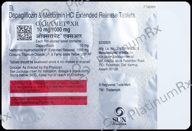 Oxramet XR 10/1000mg Tablet ER 7s