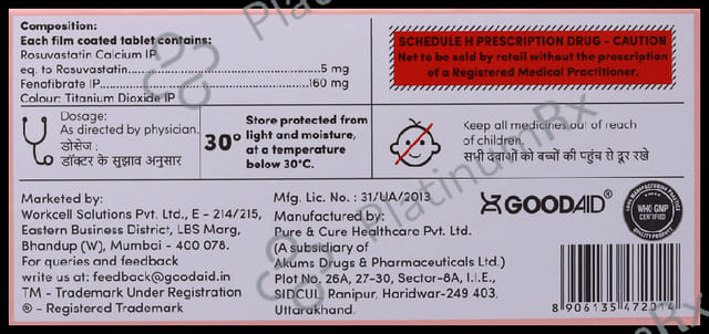 Aidrovastatin F5/160mg Tablet 10s