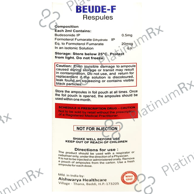 Beude F 500/20mcg Respule 5X2ml