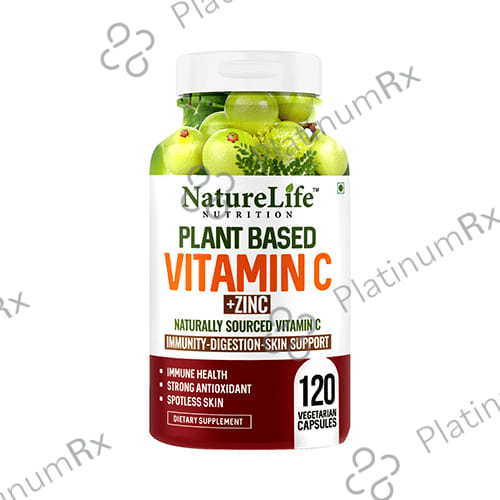 Nature Life Nutrition Plant Based Vitamin C+Zinc Vegetarian Capsule