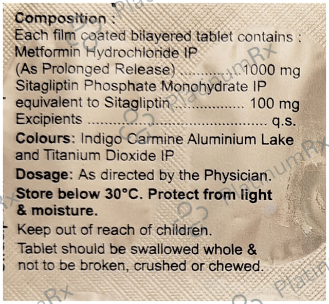 Sitacip M 100/1000mg Tablet PR 10s