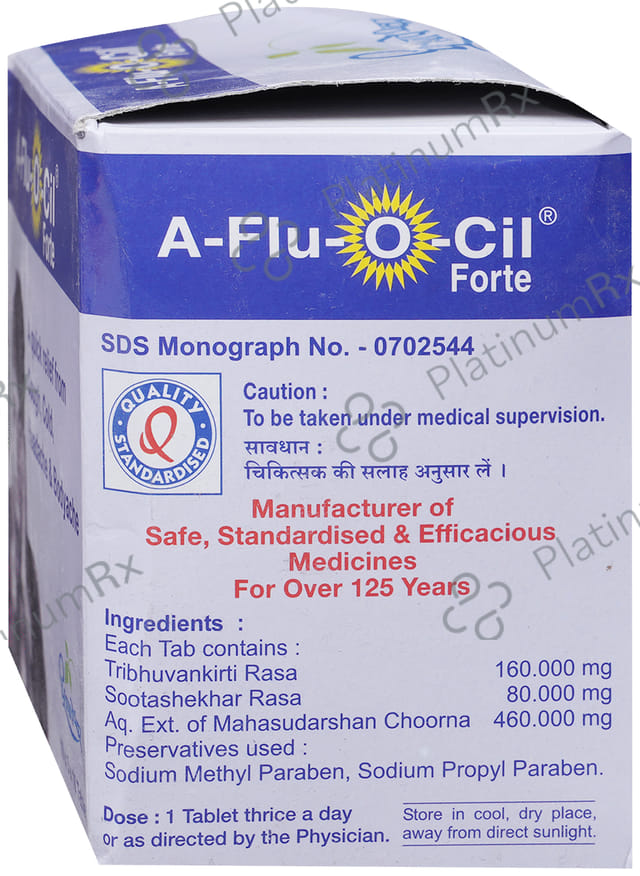 Dhootapapeshwar A Flu-O-Cil Forte Tablet - Relieves Cough, Cold, Headache & Bodyache