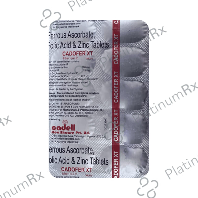 Cadofer XT 100mg/1500mcg Tablet 10s