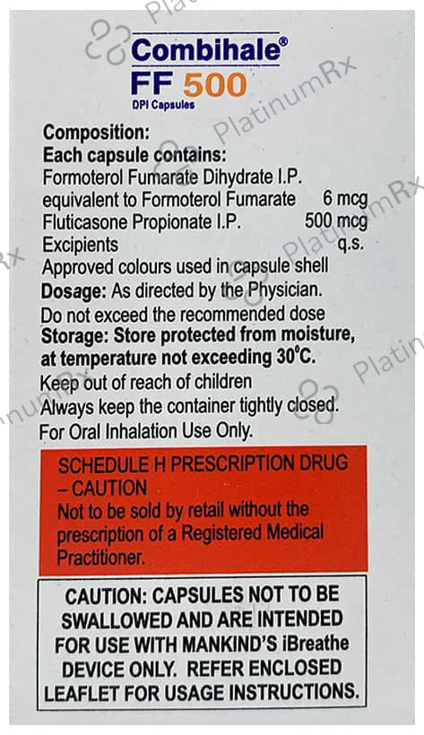 Combihale FF 500/6mcg DPI Capsule 30s