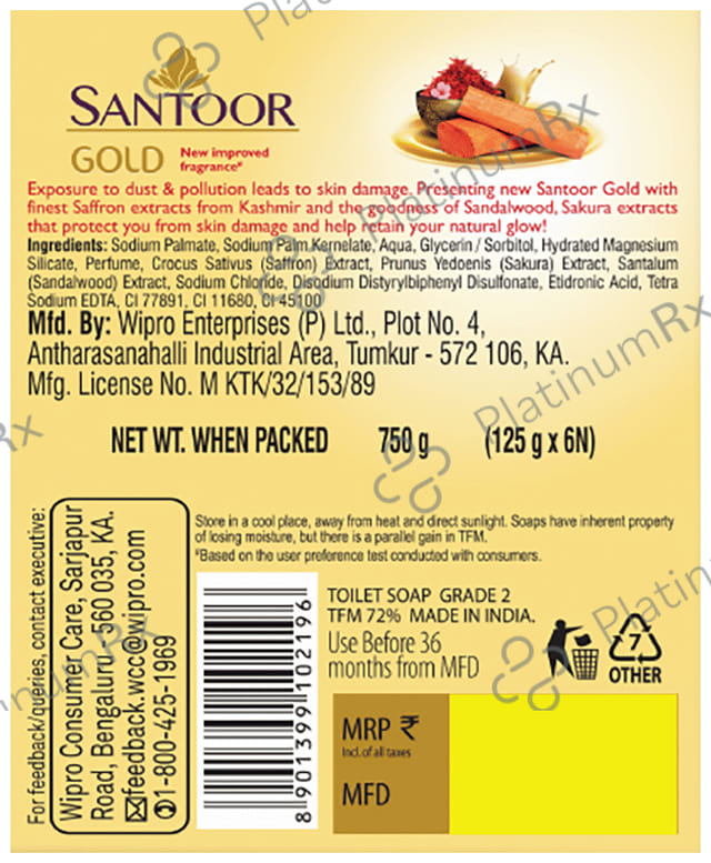 Santoor Gold Soap (125gm Each)