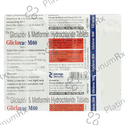 Gliclavac M 60/500mg Tablet 10s