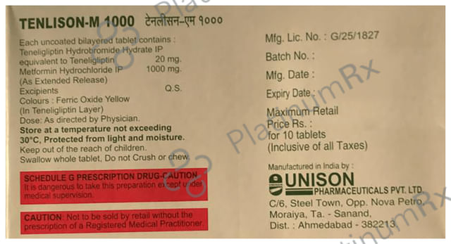 Tenlison-M 1000mg/20mg Tablet
