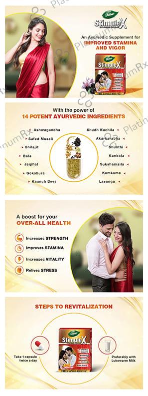 Dabur Stimulex Capsule for Physical Performance with 2 Capsule Free