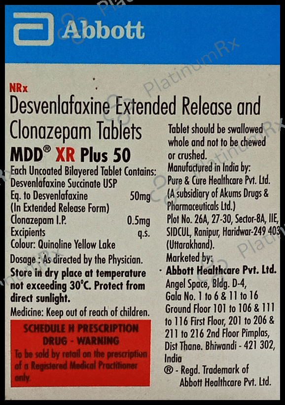 MDD XR Plus 50/0.5mg Tablet ER 10s