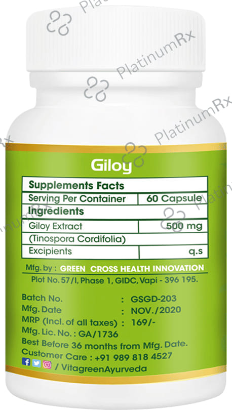 Vitagreen Giloy 500mg Capsule