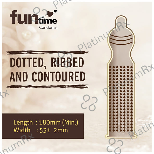Funtime Dotted Ribbed & Contoured Rich Coffee Flavour Condom 3s