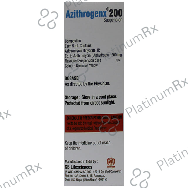 Azithrogenx 200 Oral Suspension