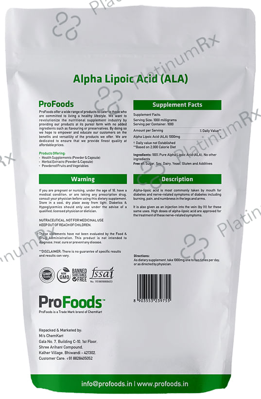 ProFoods Alpha Lipoic Acid (ALA)