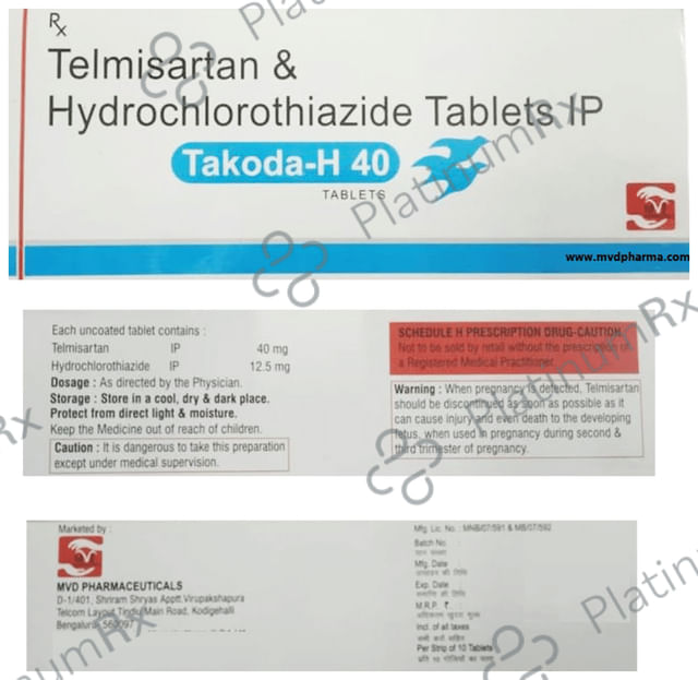 Takoda H 40mg/12.5mg Tablet